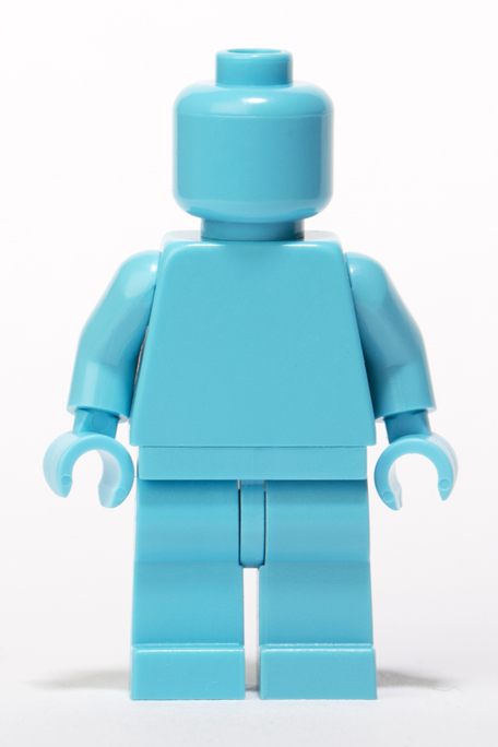 Medium Azure Lego Monochrome minifigure